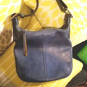 Coach Vintage Dutch Blue Leather Hobo Crossbody